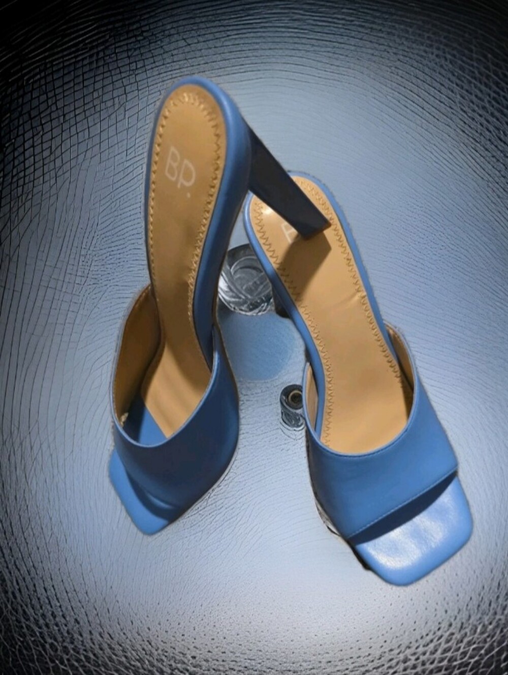 BP for/by Nordstorm Mirra Blue Block Heel  Square Toe slip on  Heels Sz 7m - Picture 7 of 8